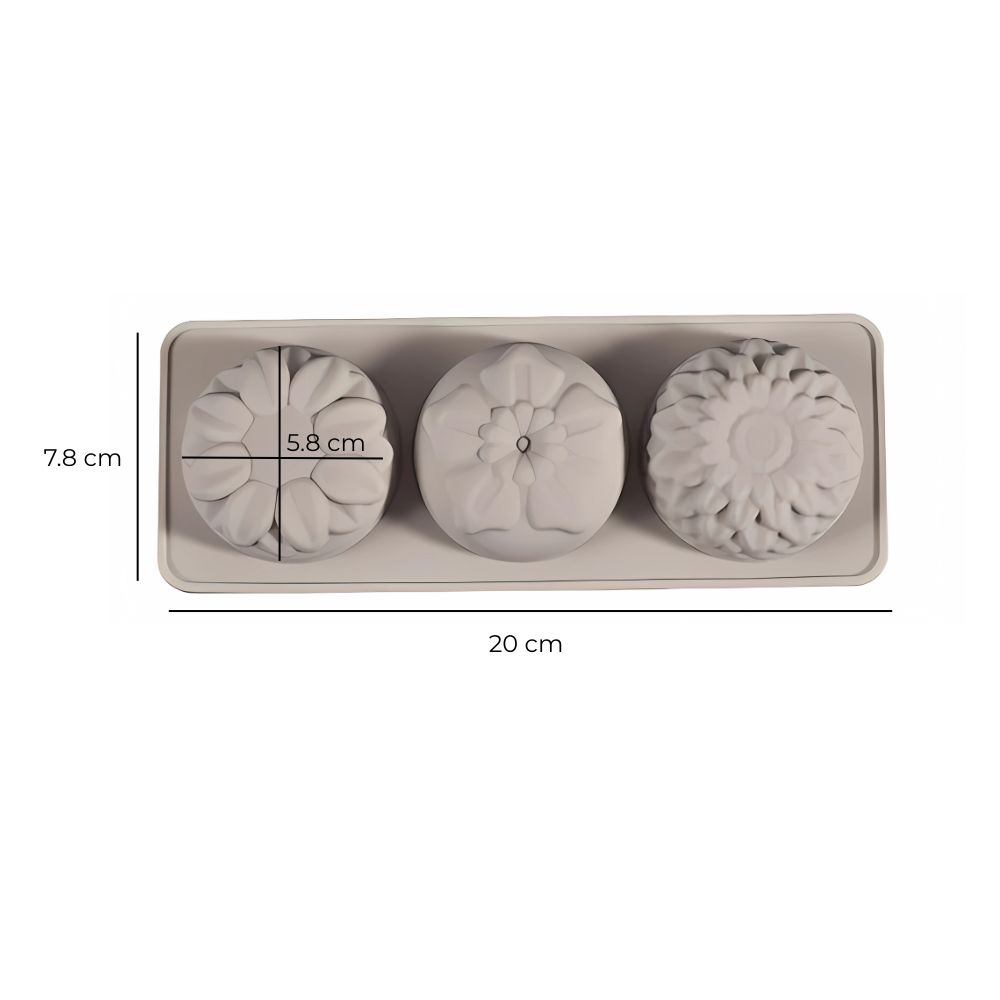 Foto 4 pulgar | Molde Para Jabon 3 Flores De Silicón Para Brincolaje, Diy, Manualidades