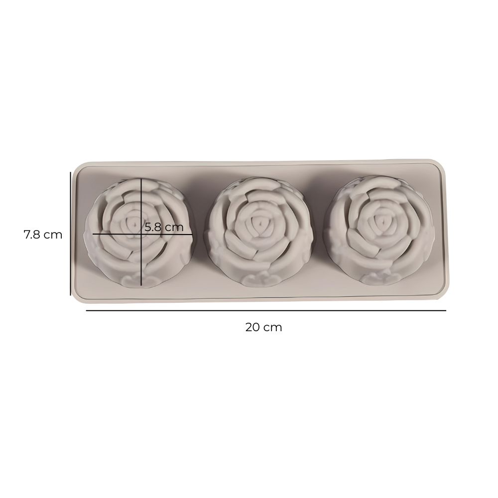 Foto 4 pulgar | Molde Para Jabón 3 Rosas De Silicón Para Bricolaje, Diy, Manualidades