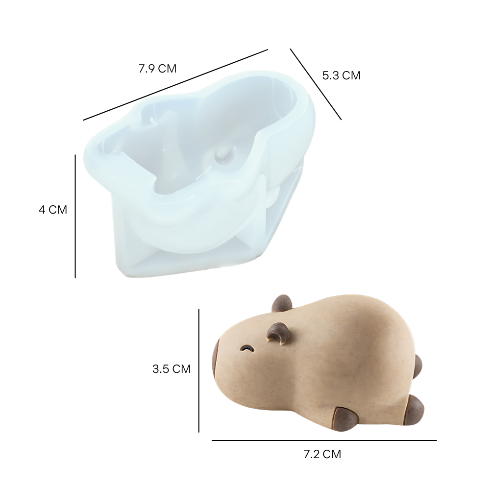Foto 3 pulgar | Molde De Silicón Capibara Acostada 3d Para Vela