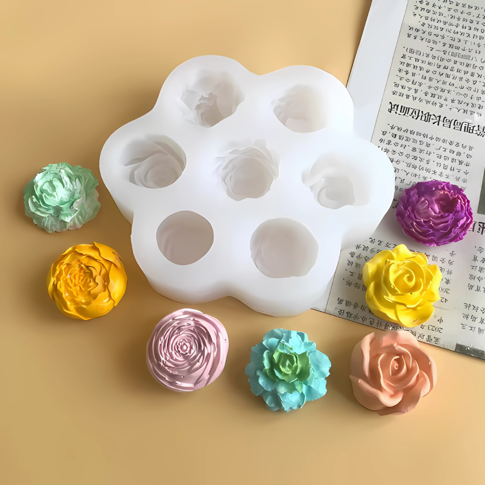 Foto 4 pulgar | Molde De Silicón Con 7 Flores Mix Para Vela