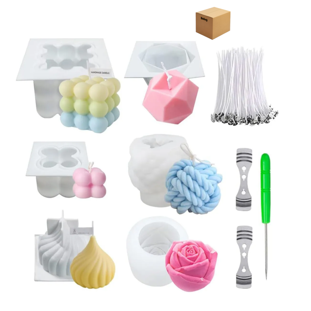 Foto 2 pulgar | 109 Piezas Molde De Vela De Silicona Kit Para Diy Velas Belug  Blanco