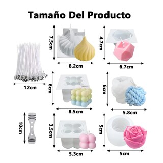 Foto 2 | 109 Piezas Molde De Vela De Silicona Kit Para Diy Velas Lab.g Blanco