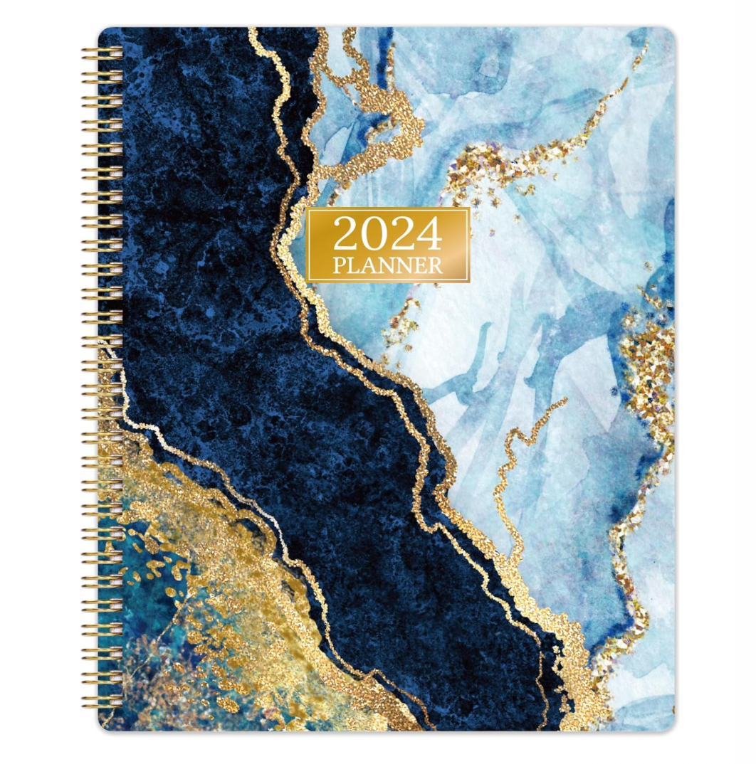 Foto 2 pulgar | Agenda Azul Marble 2024