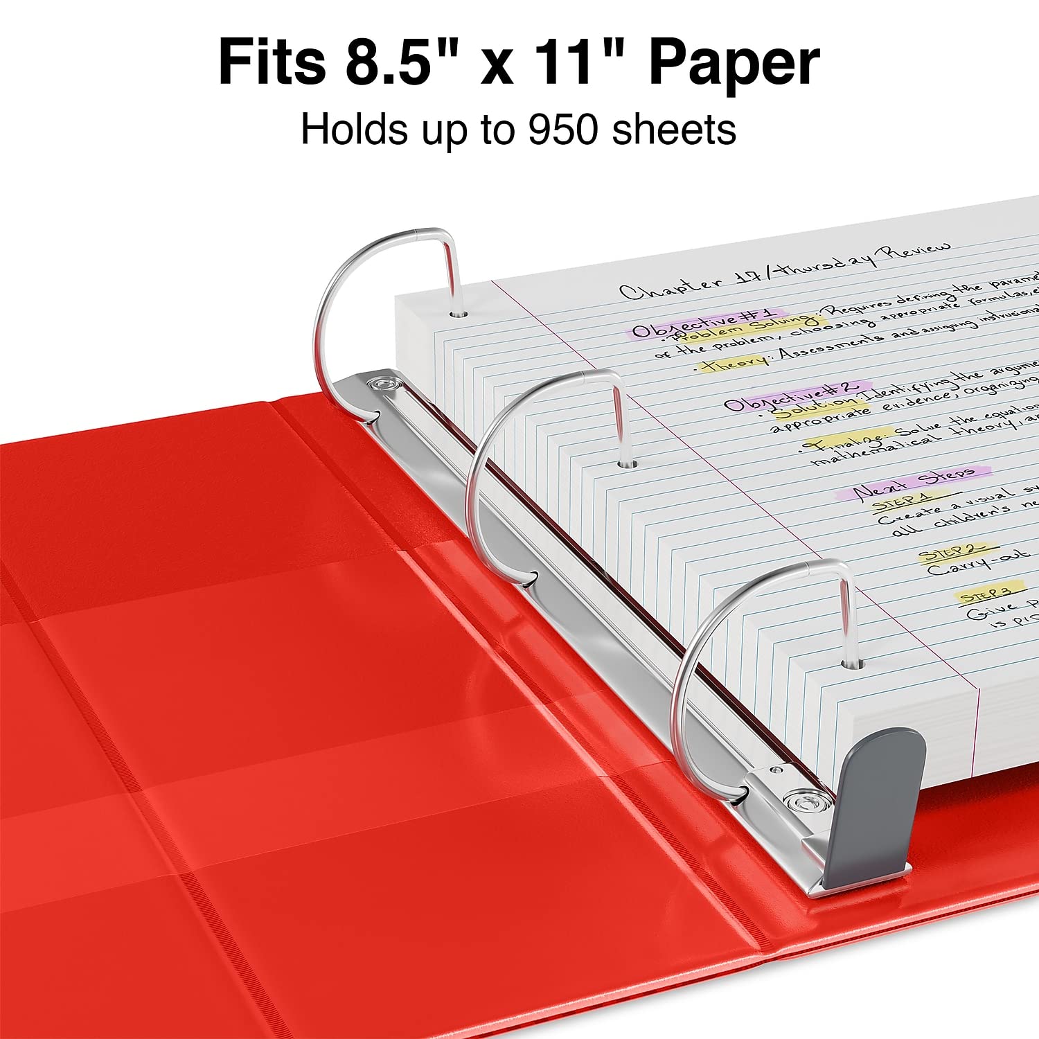 Foto 4 pulgar | Binder Staples Heavy Duty 12,7 Cm Con 3 Anillas, Color Rojo, Paquete De 2 - Venta Internacional.
