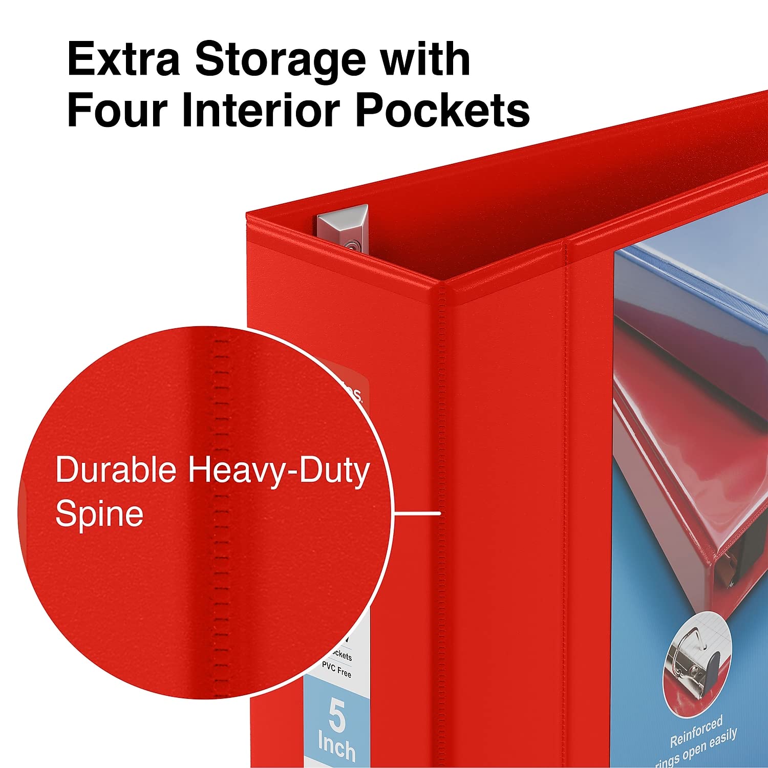 Foto 5 pulgar | Binder Staples Heavy Duty 12,7 Cm Con 3 Anillas, Color Rojo, Paquete De 2 - Venta Internacional.