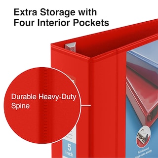 Foto 4 | Binder Staples Heavy Duty 12,7 Cm Con 3 Anillas, Color Rojo, Paquete De 2 - Venta Internacional.