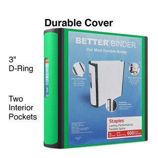 Foto 2 | Binder Staples Better, Vista De 3 Anillos, 3 Pulgadas En D, Verde (19936) - Venta Internacional.
