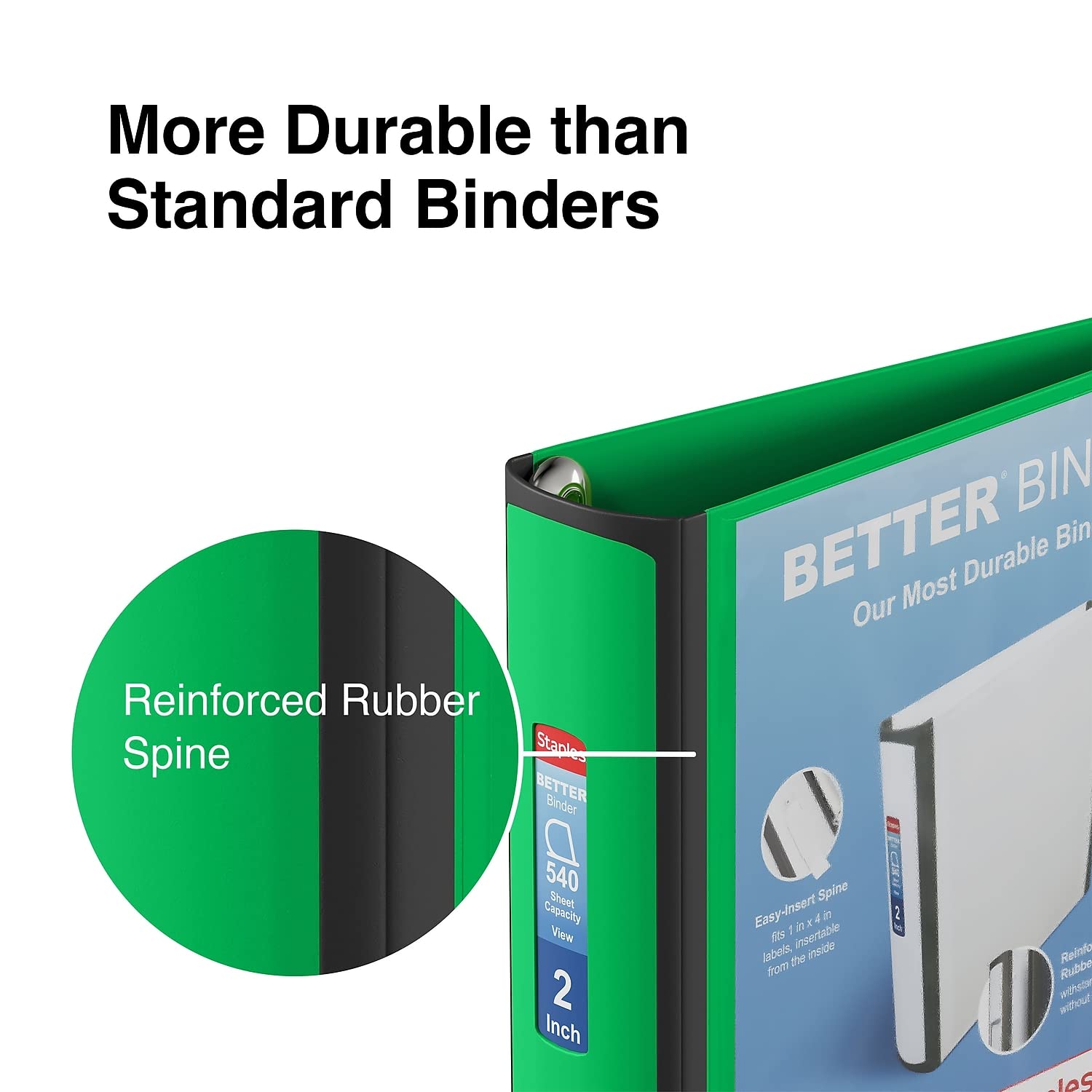 Foto 4 pulgar | Anillas En D De 2 Pulgadas De Binder Staples Better, Color Verde - Venta Internacional.