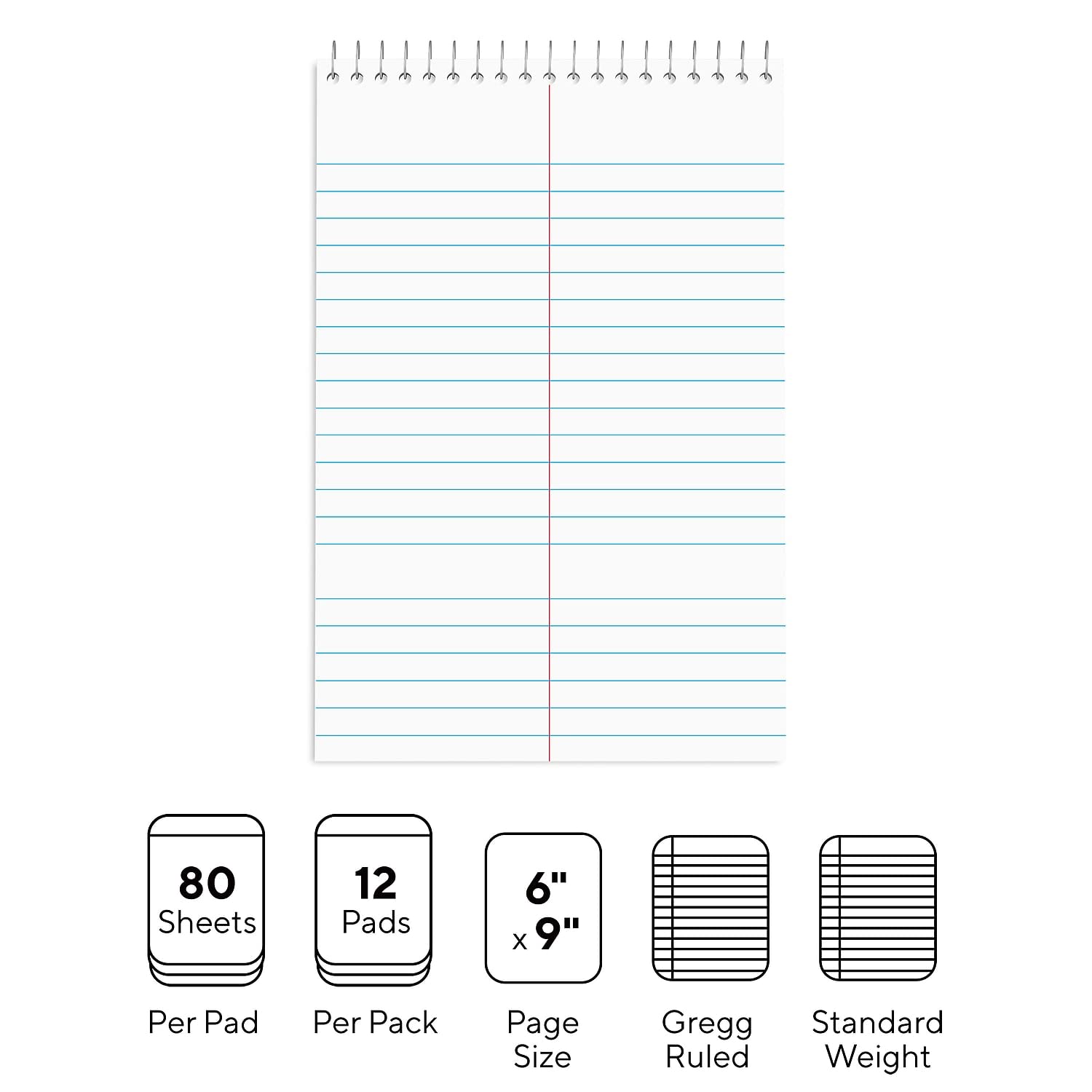 Foto 3 pulgar | Bloc De Notas Staples, Cuadernos Estenográficos De Papel Blanco Gregg, Rayados, 6 X 9, Paquete De 12 - Venta Interna