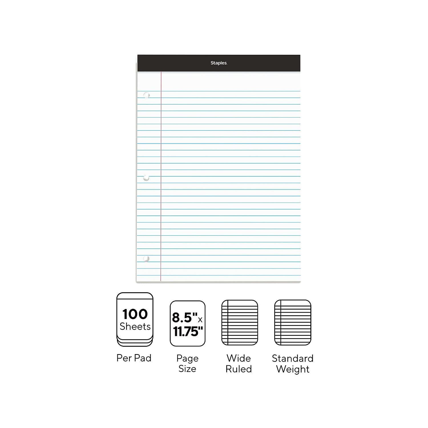 Foto 4 pulgar | Bloc De Notas Staples St57350vs De 21,6 Cm X 29,8 Cm De Ancho, Rayado, 100 Hojas - Venta Internacional.