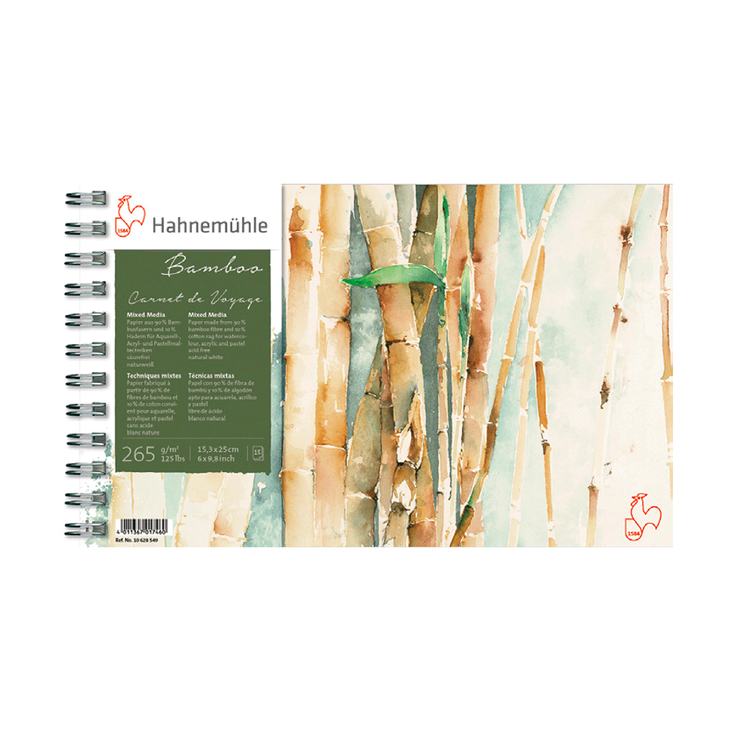 Foto 2 pulgar | Cuaderno Hoja De Bamboo Con Espiral Para Técnica Mixta Hahnemühle