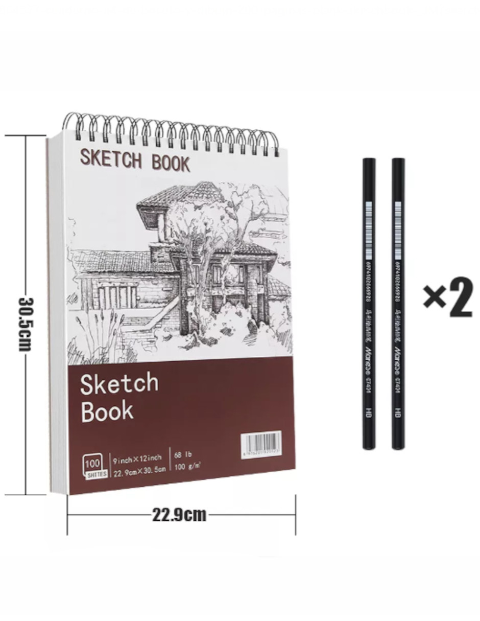 Foto 4 pulgar | Cuaderno A4+ de Boceto 200 Páginas + Termo Güish