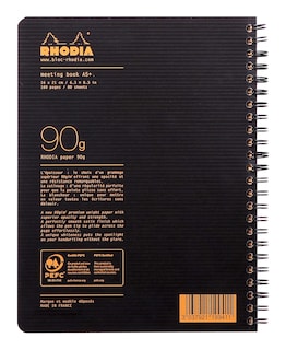 Foto 3 | Libro De Reuniones Rhodia Pp Encuadernado Con Alambre, Tamaño A5, 80 Hojas, Color Negro - Venta Internacional.