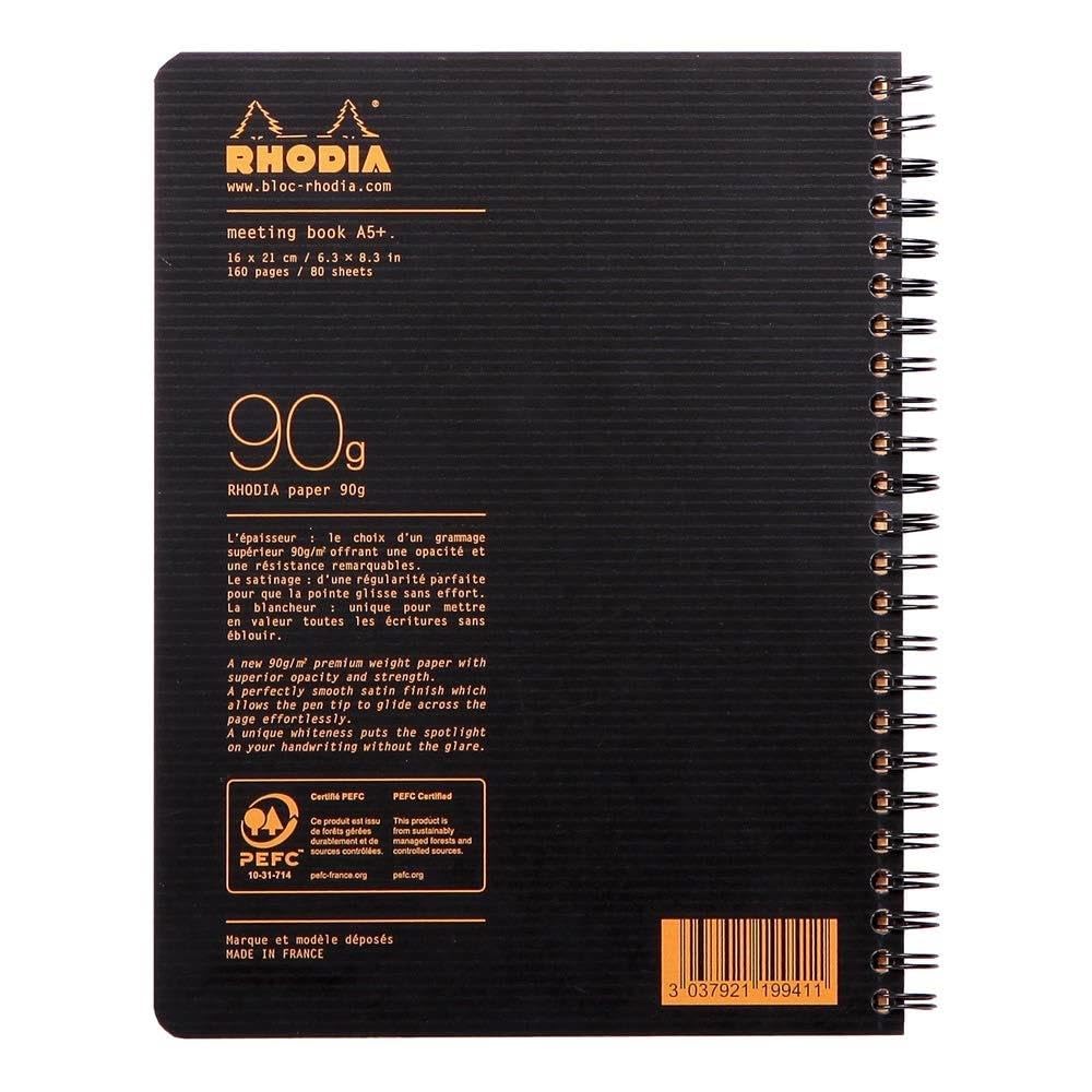 Foto 5 pulgar | Libro De Reuniones Rhodia Pp Encuadernado Con Alambre, Tamaño A5, 80 Hojas, Color Negro - Venta Internacional.