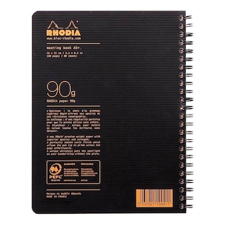 Foto 4 | Libro De Reuniones Rhodia Pp Encuadernado Con Alambre, Tamaño A5, 80 Hojas, Color Negro - Venta Internacional.