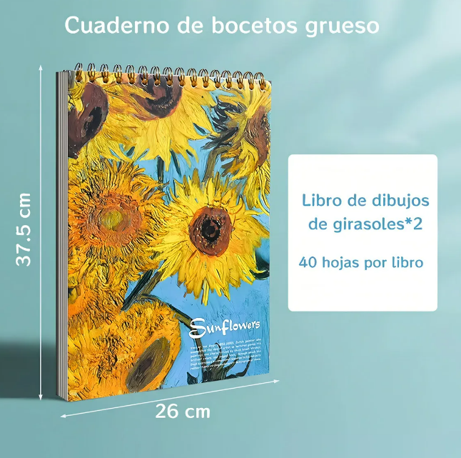 Foto 5 pulgar | Xtellar Profesional Cuadernos De Dibujo X 40 Páginas  Cuadernos De Dibujo & Bocetos 2 Piezas