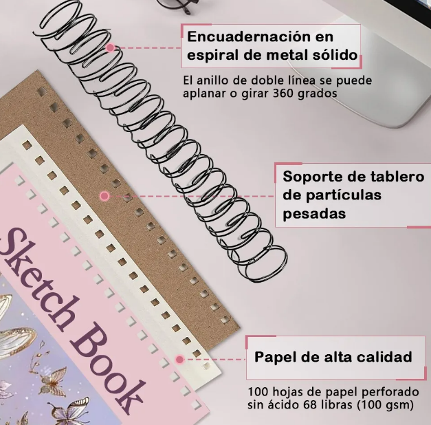 Foto 5 pulgar | Xtellar Cuaderno De Arte Premium A4+ Con 200 Páginas – Sketchbook Óptimo Para Boceto Y Dibujo