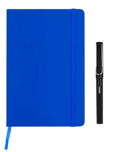 Set Elegante De Libreta Xtellar Azul Claro En Poliuretano Y Bolígrafo De Alta Calidad $549