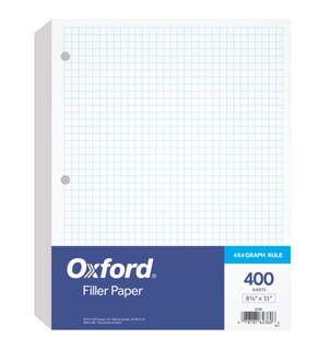 Foto 1 | Papel De Relleno Oxford 4x4 Graph Rule 21 59 X 27 94 Cm 400 Hojas - Venta Internacional.