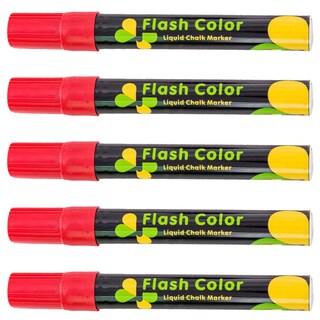 Foto 1 | Plumón para Pizarra Vidrio Office Supply Mxkyr-005 5piezas Rojo Neón