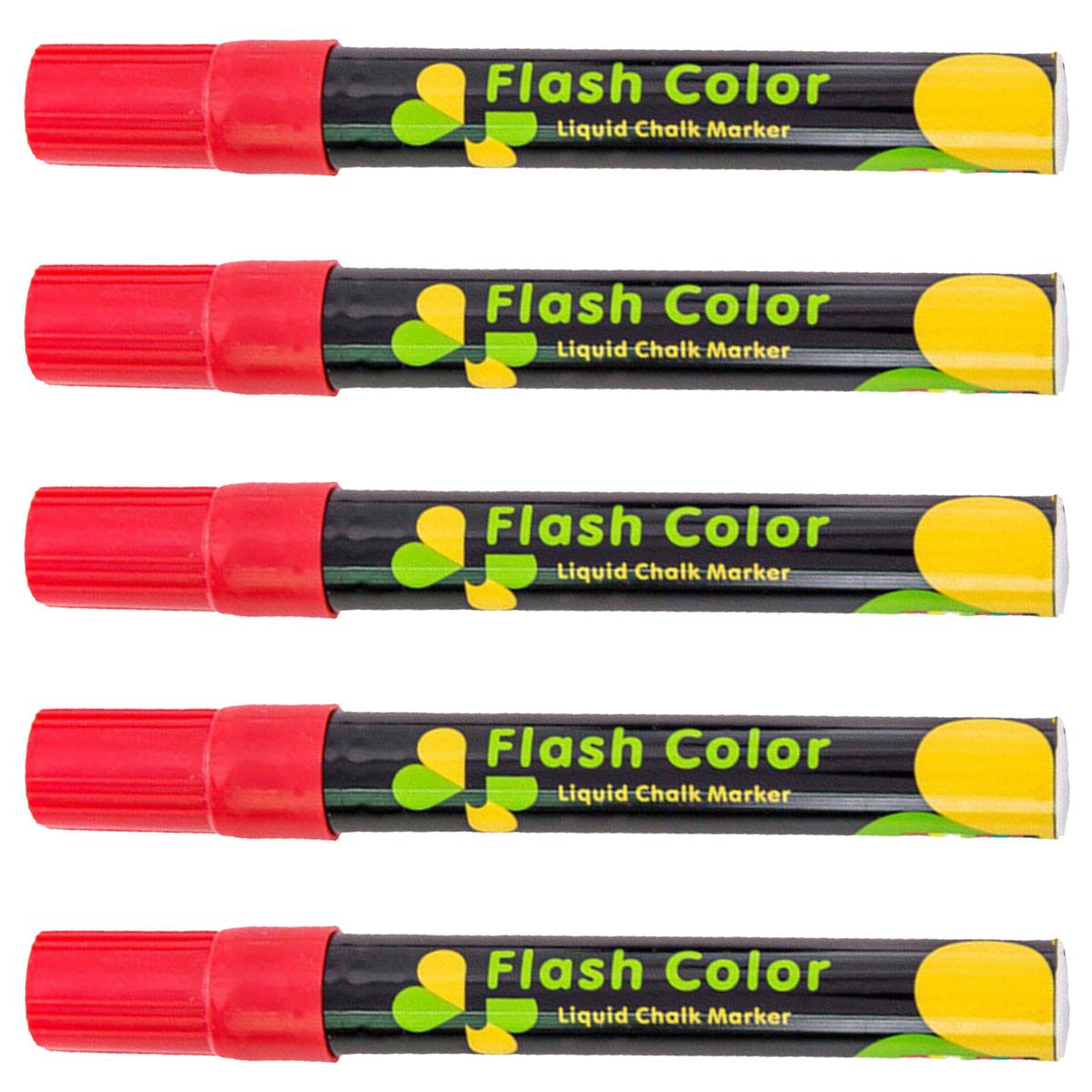 Foto 2 | Plumón para Pizarra Vidrio Office Supply Mxkyr-005 5piezas Rojo Neón