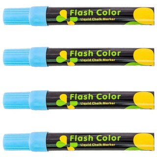 Foto 2 | Marcadores Office Supply Mxmnj-004 color Azul Neón 4 Piezas