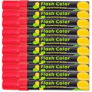 Foto 1 | Plumón para Pizarra Vidrio Office Supply Mxkyr-006 10 piezas Rojo Neón