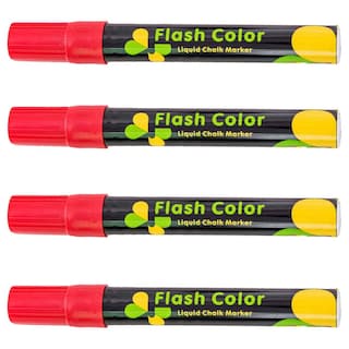 Foto 2 | Plumón para Pizarra Vidrio Office Supply Mxkyr-004 4 piezas Rojo Neón
