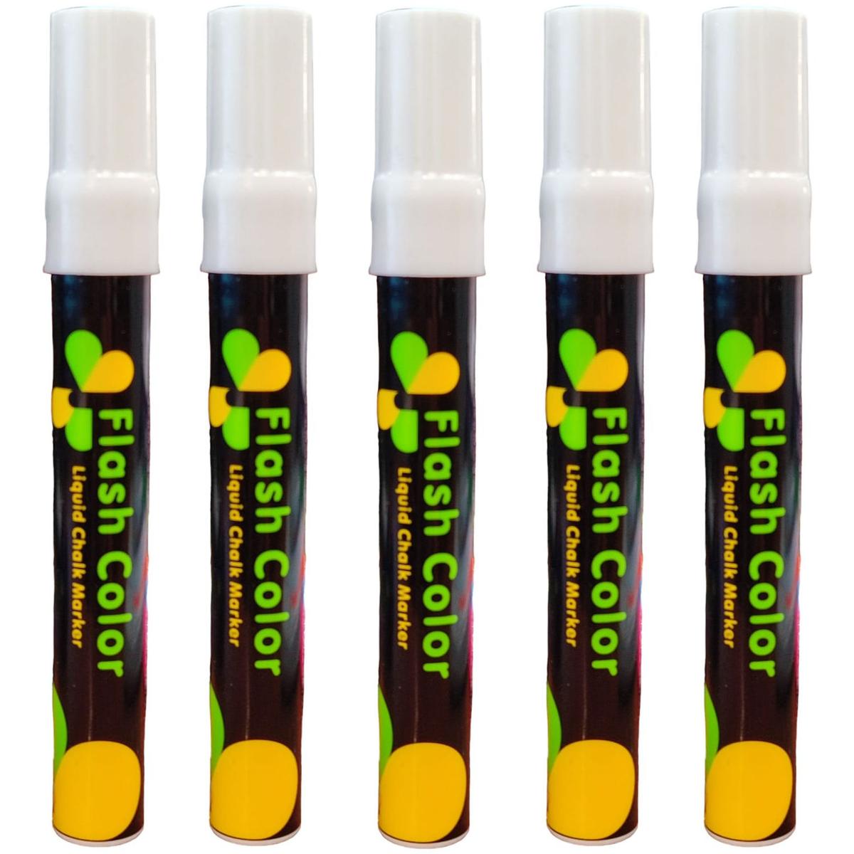 Marcadores para Vidrio Borrables Office Supply Mxmqw-005 5 Piezas Blanco Neón