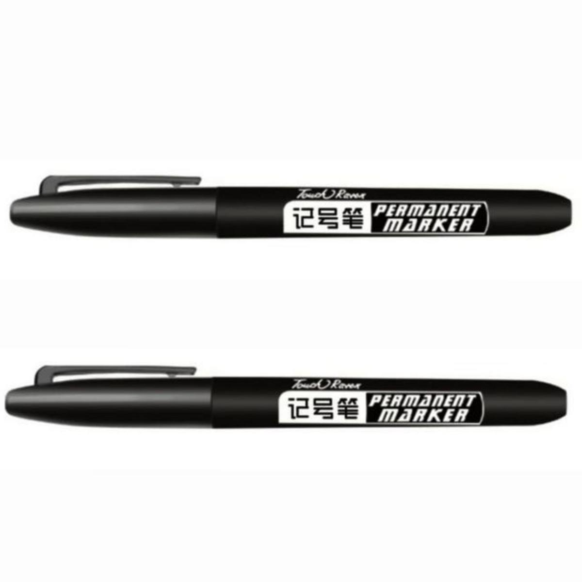 Marcador de Punta Mediana Office Supply MXSDB-002 Negros 2 Piezas