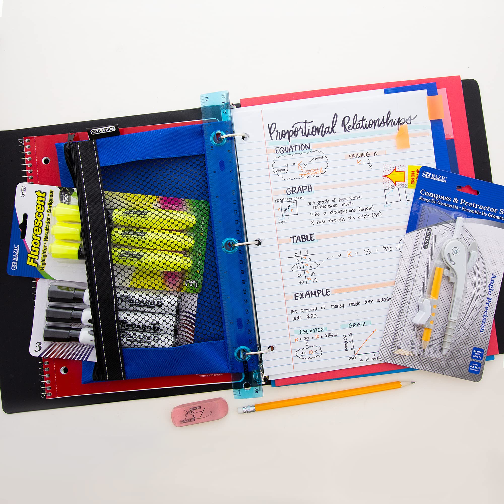 Foto 6 | Caja De Suministros Escolares Bazic Middle High School, 65 Unidades - Venta Internacional.
