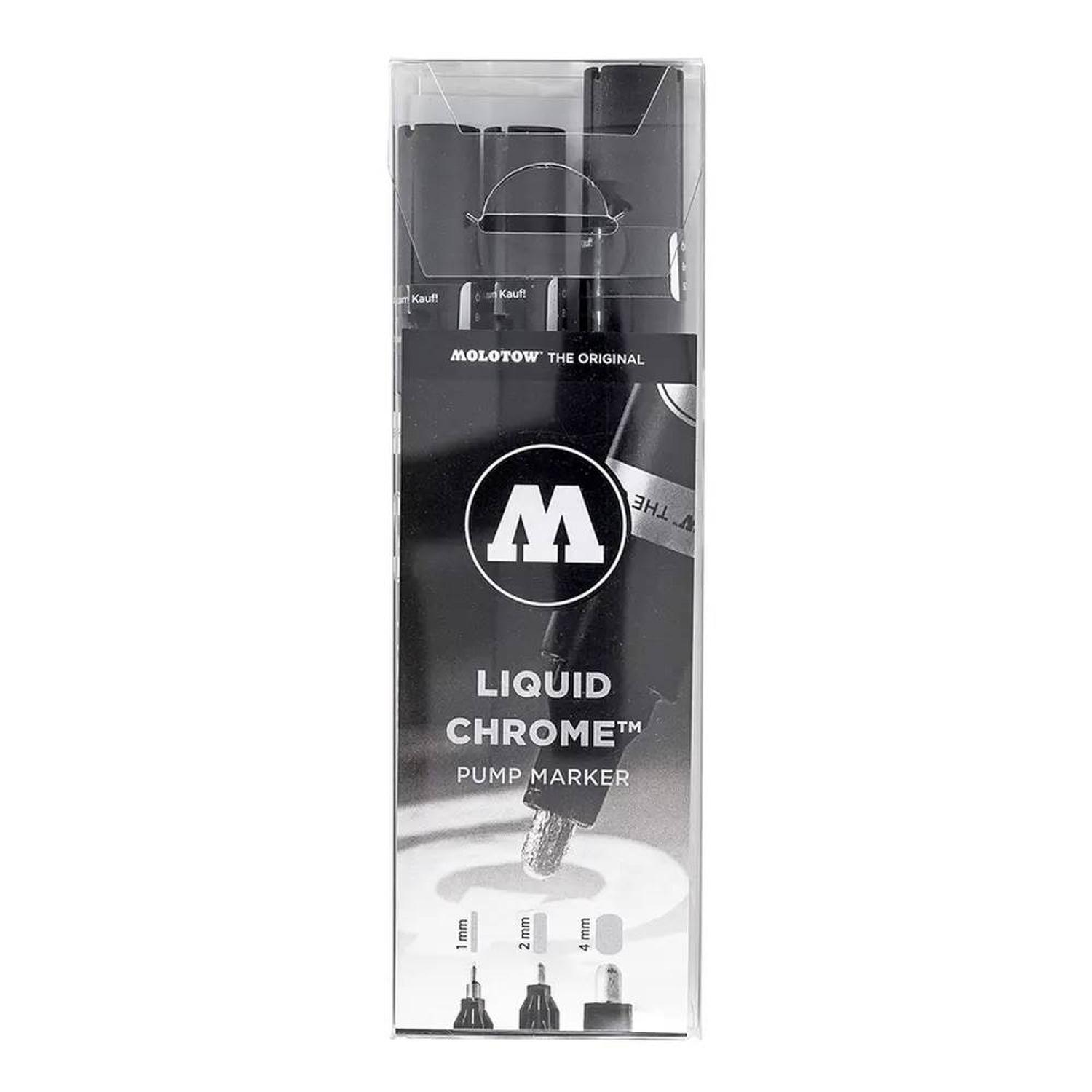 Foto 2 pulgar | Set Con 3 Marcadores Liquid Chrome 1mm-2mm-4mm Molotow