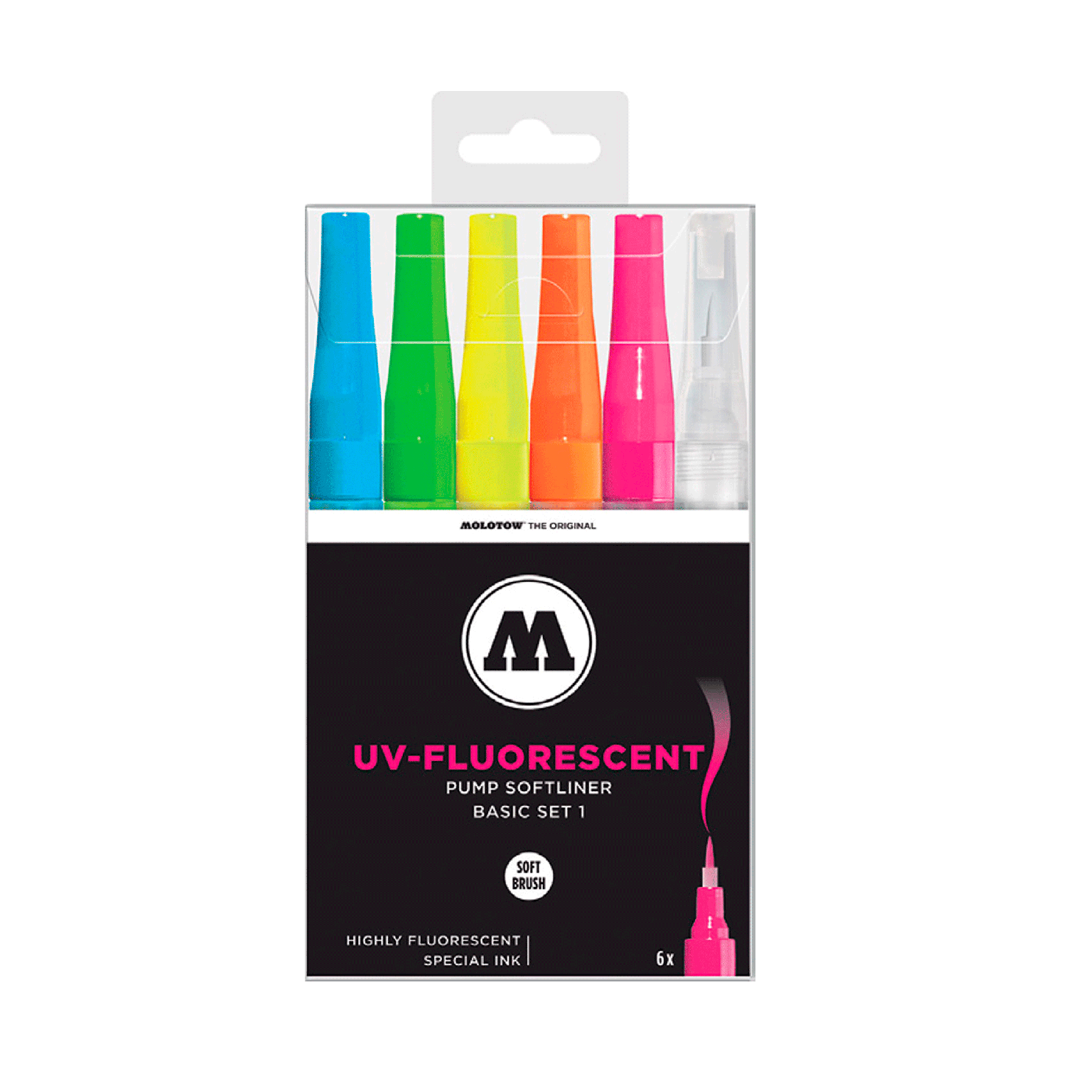Foto 1 | Marcadores Pump Softliner Set Básico #1 Colores Fluorescentes Molotow