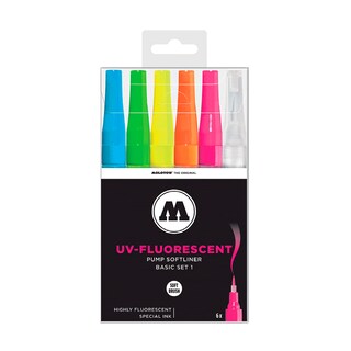 Foto 1 | Marcadores Pump Softliner Set Básico #1 Colores Fluorescentes Molotow