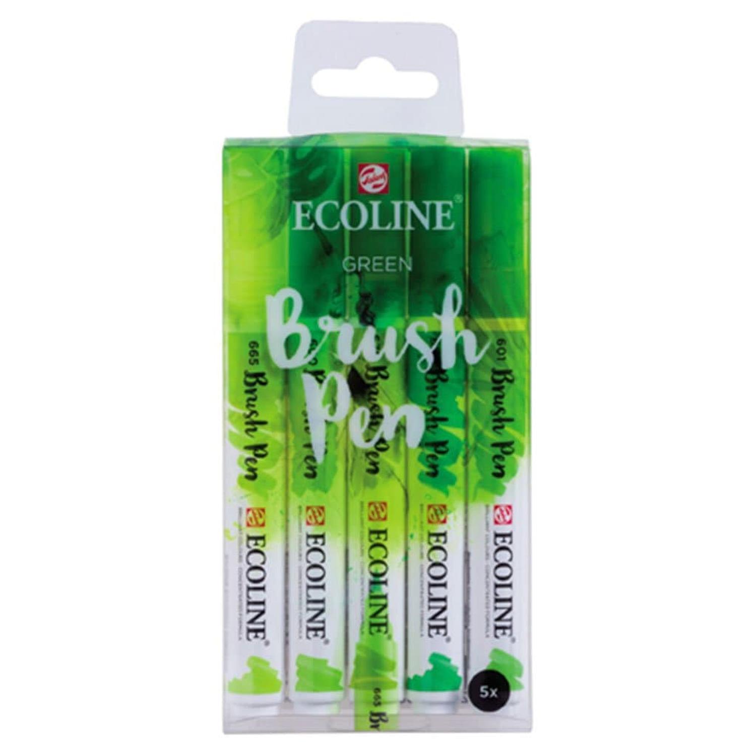 Estuche Con 5 Marcadores Brush Pencolor Verde Con Diferentes Tonalidades Royal Talens