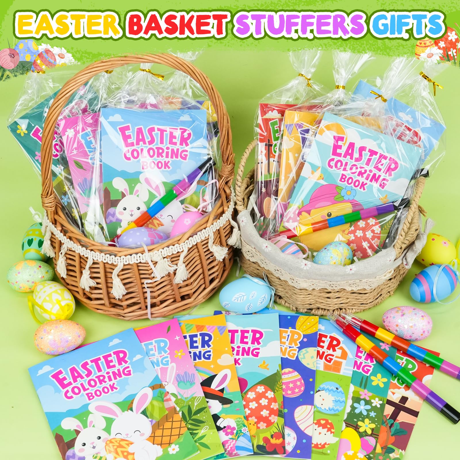 Foto 4 pulgar | Libros Para Colorear Zmlm 24 Para Niños Con 24 Crayones Apilables De Pascua - Venta Internacional.