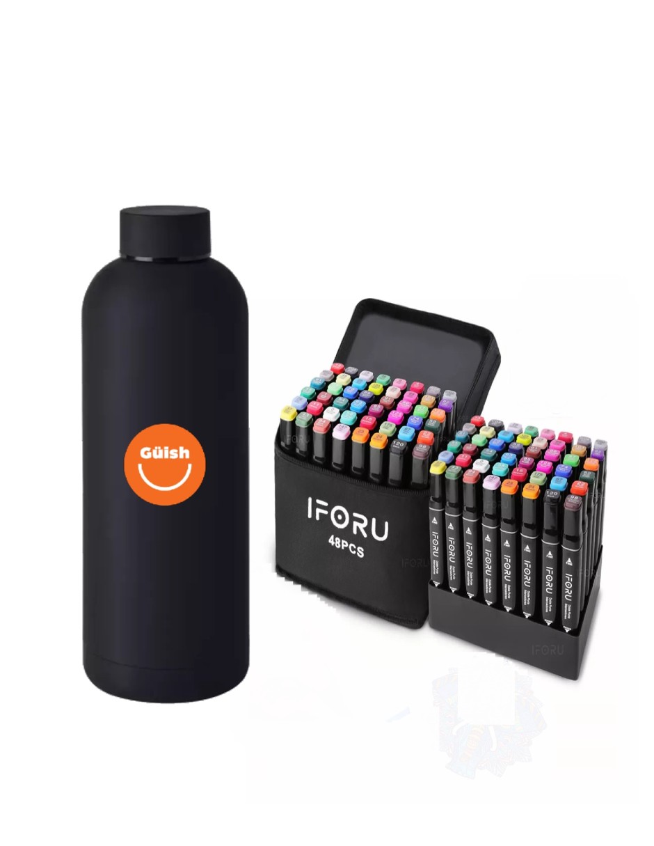 Foto 1 | 48 Marcadores De Colores Doble Punta + Termo Güish Gratis
