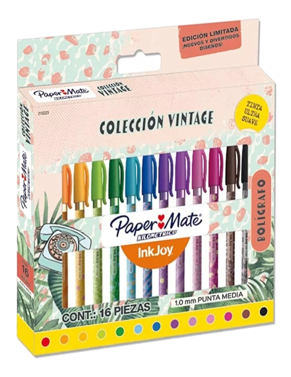 Foto 3 | 16 Boligrafo Vintage Colores Punta Media 1.0mm + Gratis Termo Güish De Regalo