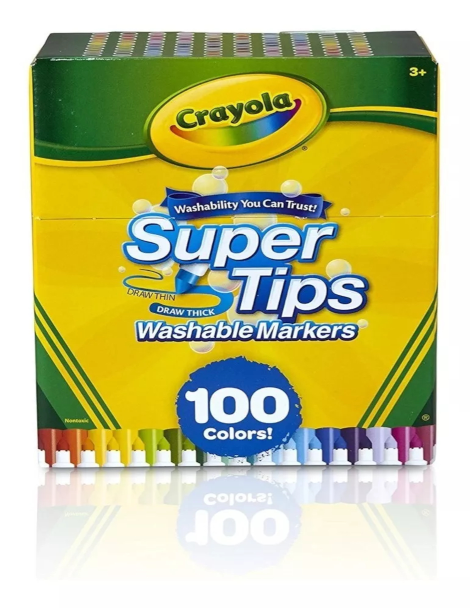 Foto 3 pulgar | 100 Plumones Super Tips Crayola + Gratis Termo Güish De Regalo