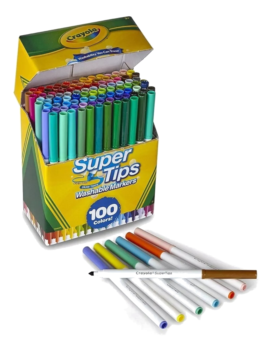 Foto 5 pulgar | 100 Plumones Super Tips Crayola + Gratis Termo Güish De Regalo