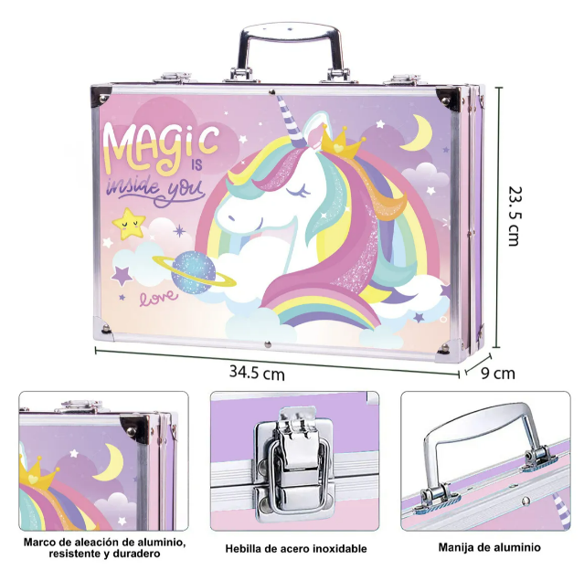 Foto 3 pulgar | Xtellar Set De Arte Profesional Unicorns And Rainbows Plegable