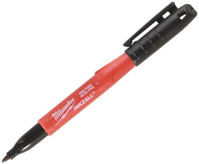 Foto 1 | Rotulador Permanente Inkzall Jobsite De Punta Fina Milwaukee 48-22-3100, Color Negro (paquete De 24) - Venta Internac