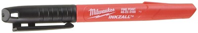 Foto 2 | Rotulador Permanente Inkzall Jobsite De Punta Fina Milwaukee 48-22-3100, Color Negro (paquete De 24) - Venta Internac