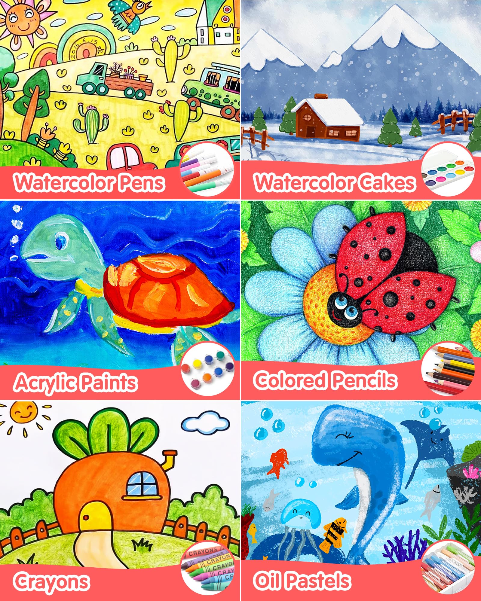 Foto 4 pulgar | Set De Artículos De Arte D-fantix 187 Piezas Con Almacenamiento Para Niños De 3 A 12 Años - Venta Internacional.