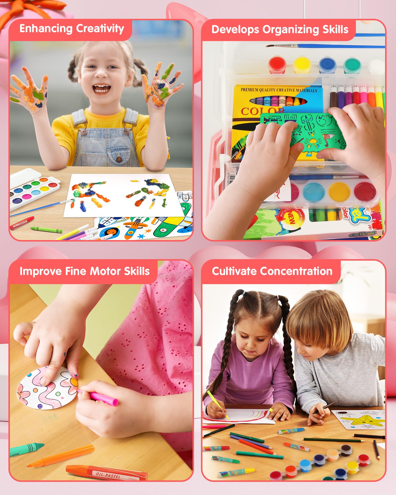 Foto 5 pulgar | Set De Artículos De Arte D-fantix 187 Piezas Con Almacenamiento Para Niños De 3 A 12 Años - Venta Internacional.