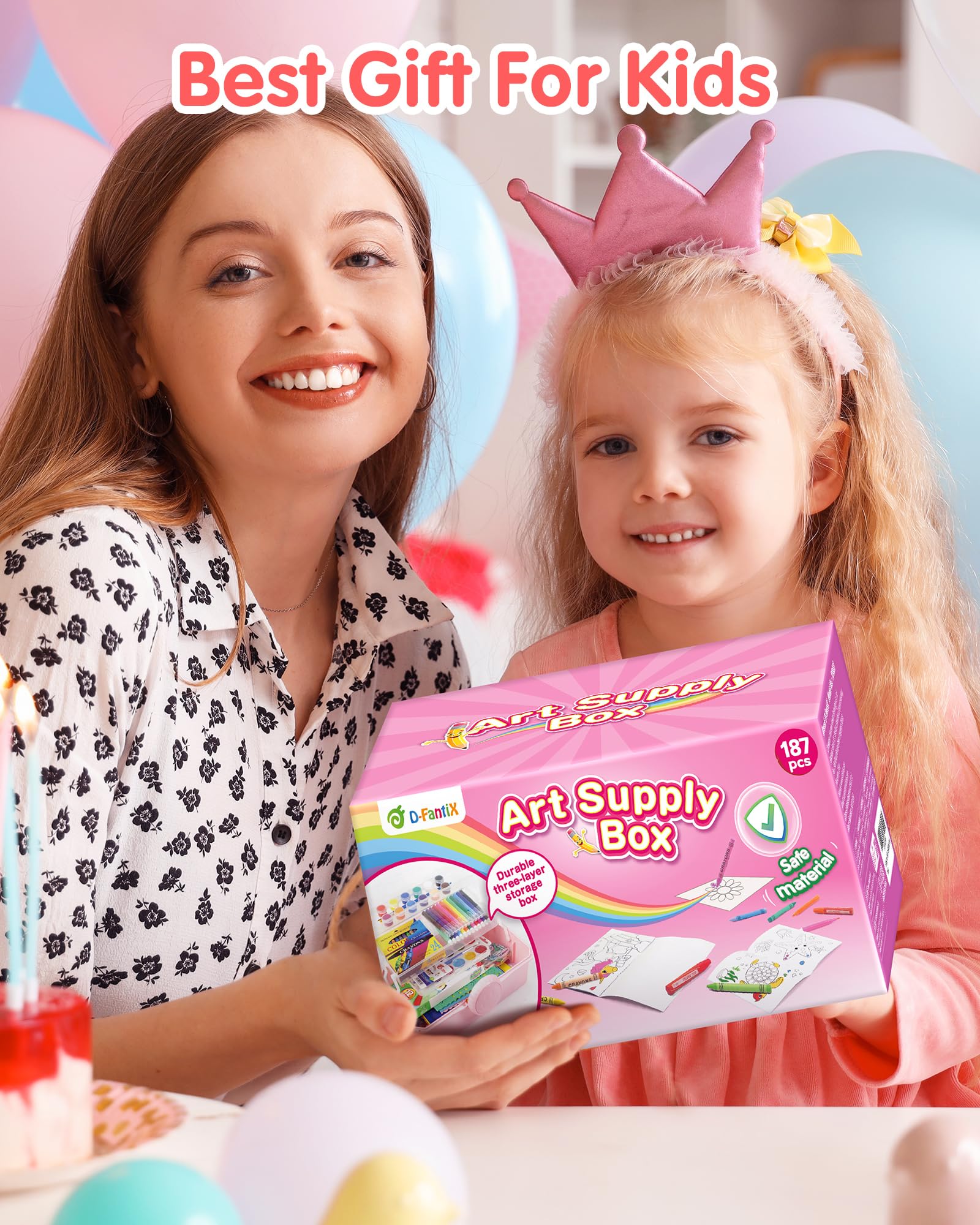 Foto 7 pulgar | Set De Artículos De Arte D-fantix 187 Piezas Con Almacenamiento Para Niños De 3 A 12 Años - Venta Internacional.