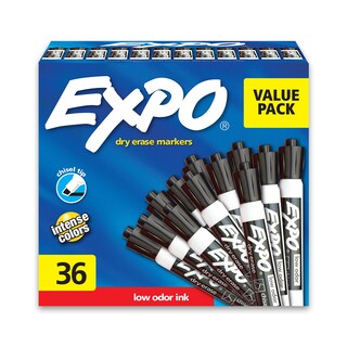 Foto 1 | Rotuladores De Borrado En Seco Expo Con Punta Cincelada, 36 Unidades, Color Negro - Venta Internacional.