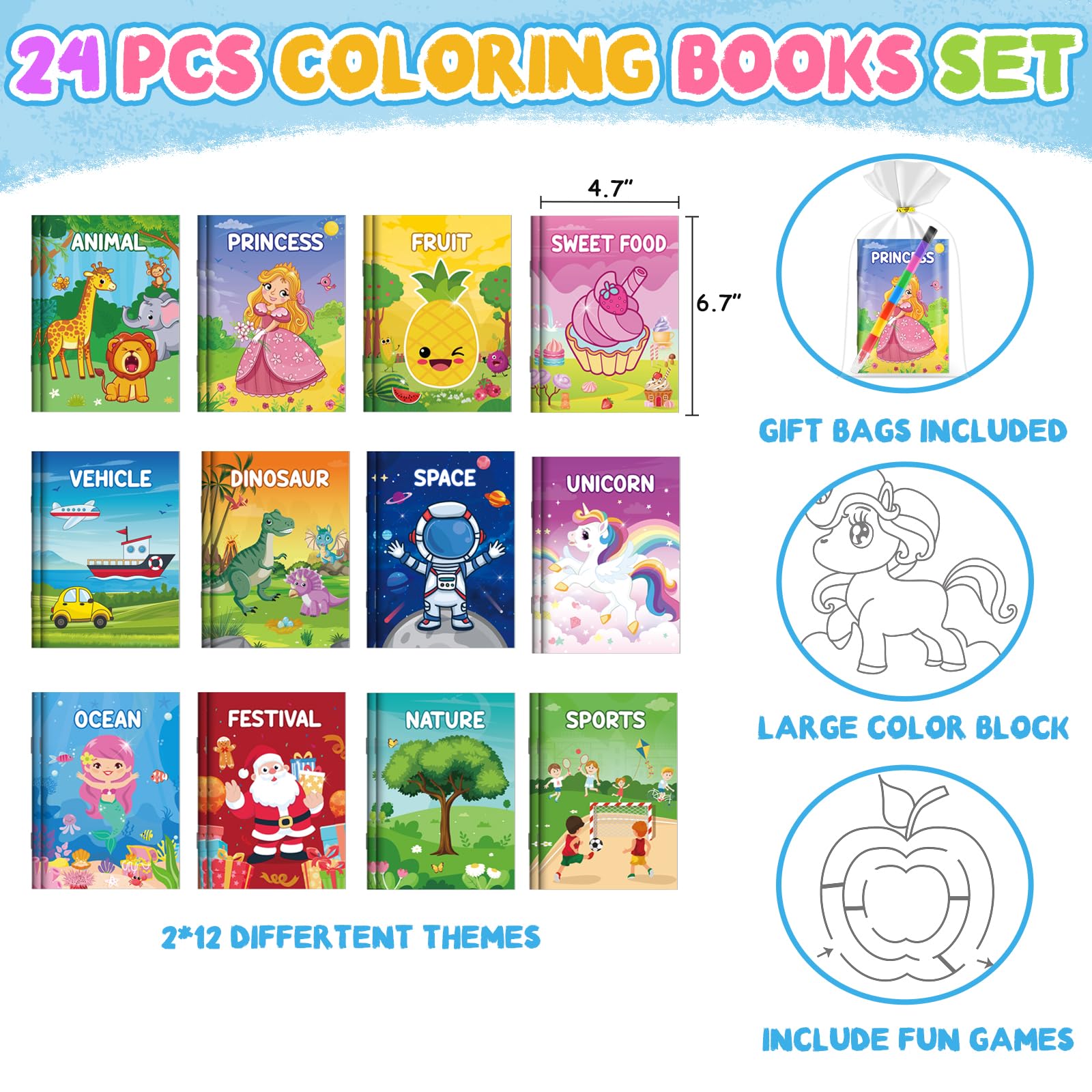 Foto 4 pulgar | Set De Libros Para Colorear Zmlm 24 Con 24 Crayones Apilables Y 26 Bolsas - Venta Internacional.
