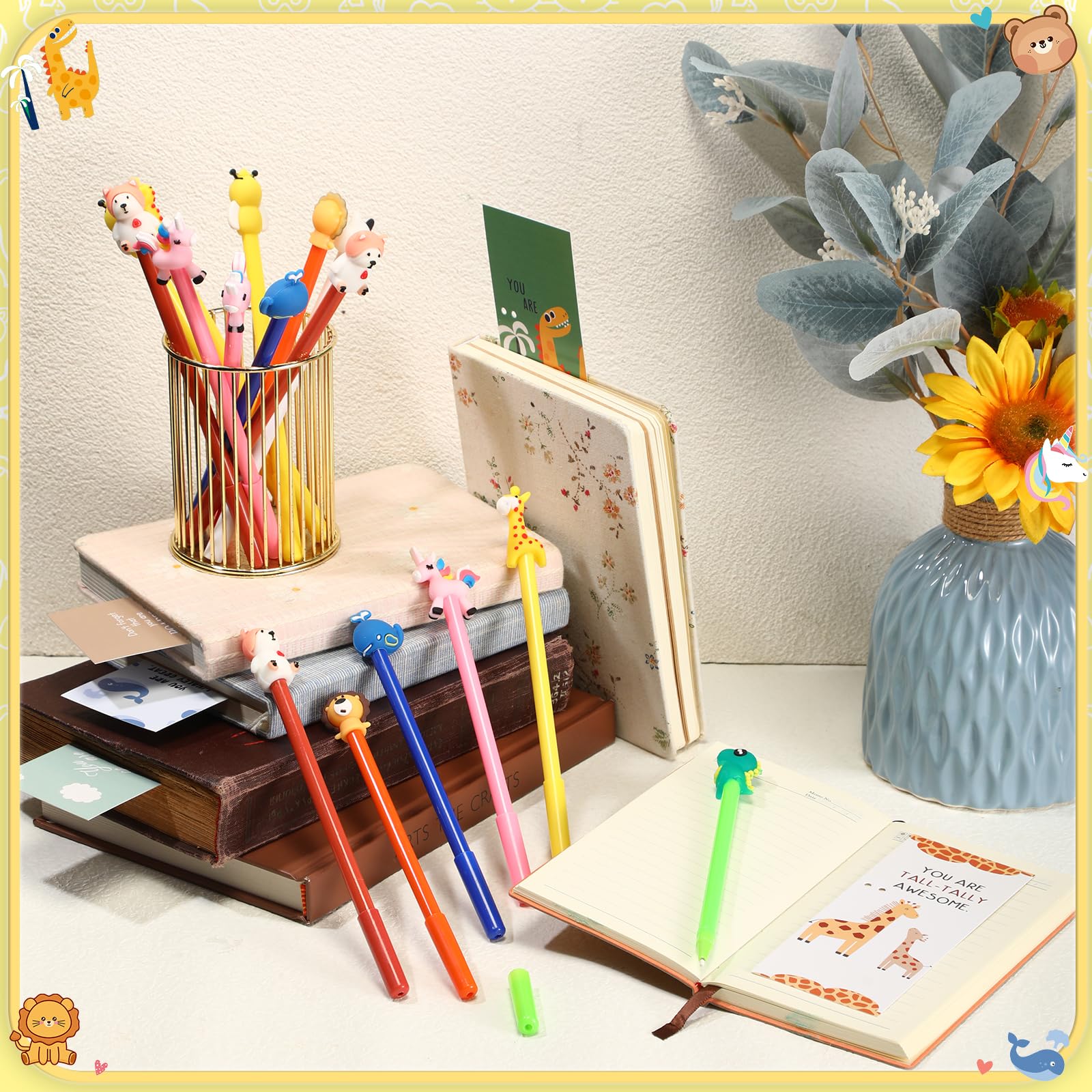 Foto 6 pulgar | Set De Regalo Spakon 36 Bolígrafos Divertidos Con Dibujos Animados Inspiradores Con Tarjetas - Venta Internacional.