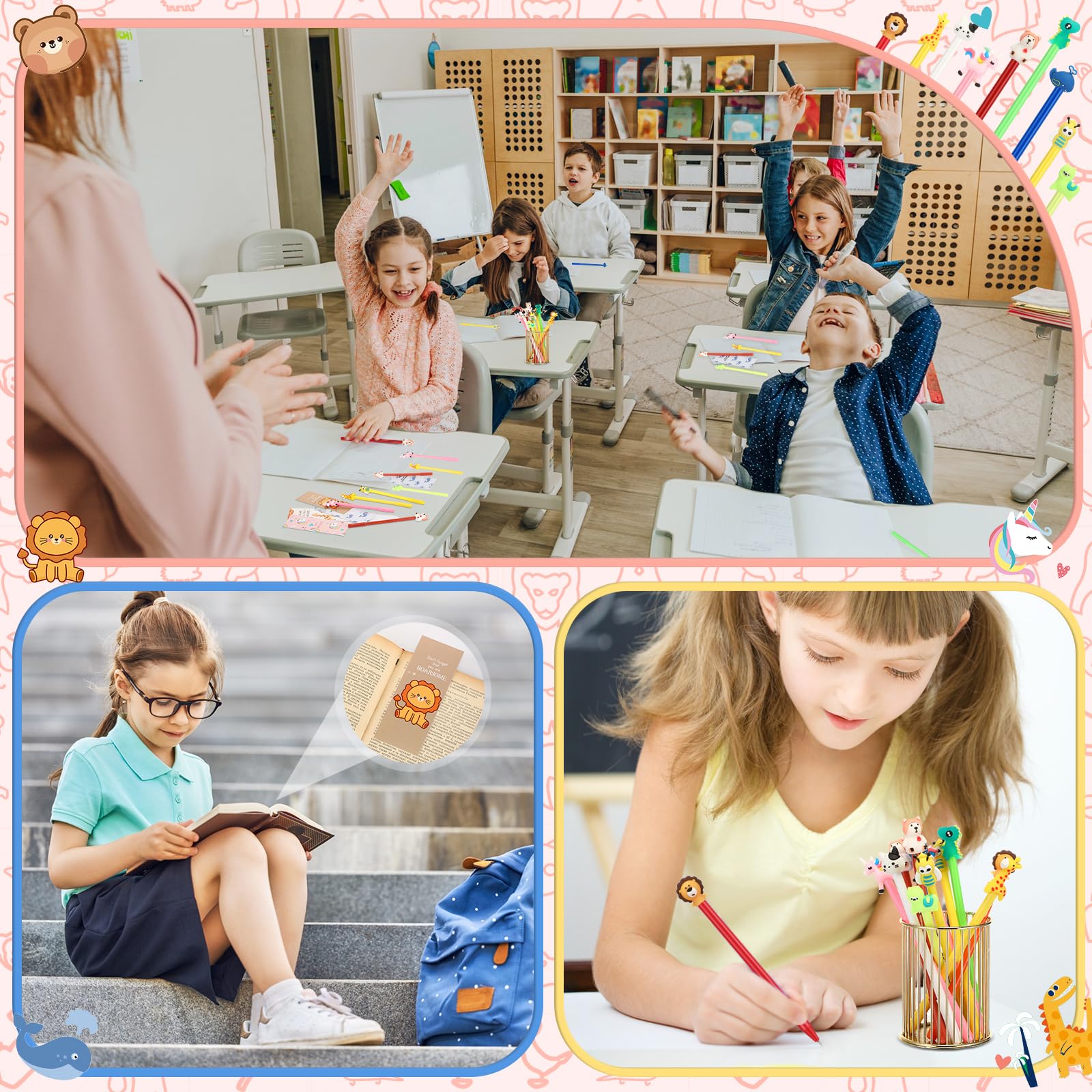 Foto 7 pulgar | Set De Regalo Spakon 36 Bolígrafos Divertidos Con Dibujos Animados Inspiradores Con Tarjetas - Venta Internacional.